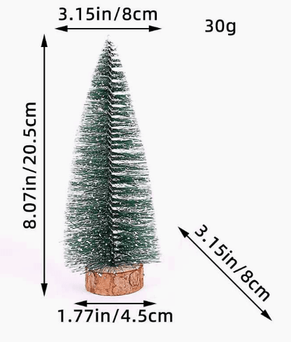 SNOWPINE BRUSH Flocked Mini Fir Set