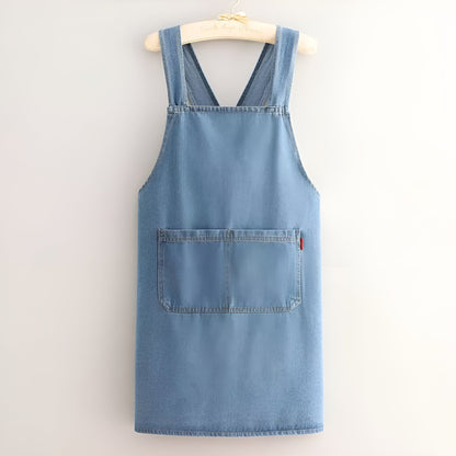 Cross-Back Denim Bib Apron