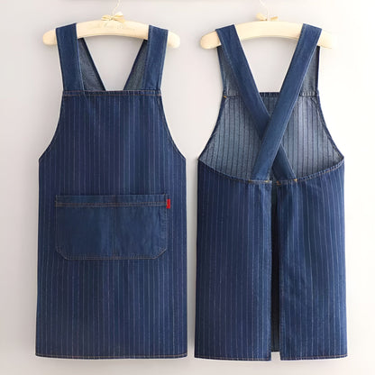 Cross-Back Denim Bib Apron