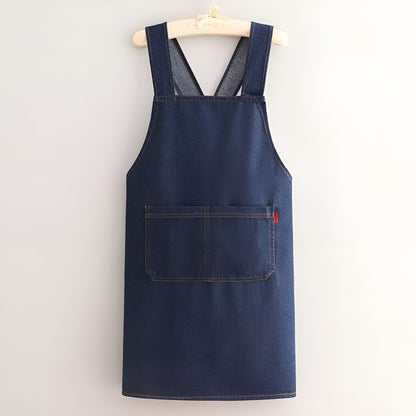 Cross-Back Denim Bib Apron