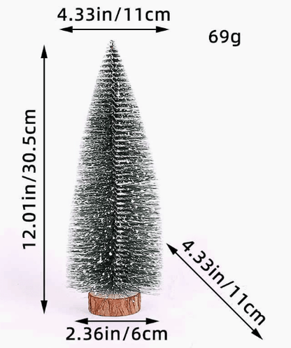SNOWPINE BRUSH Flocked Mini Fir Set