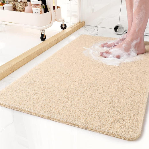 Non-Slip Shower Mat, Soft Quick-Drain Bath Mat with Cut-to-Fit Design, Machine Washable