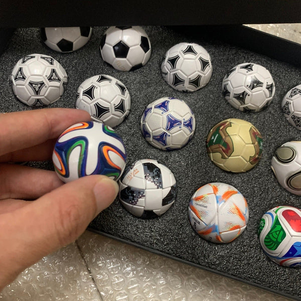 Mini Soccer Ball Collection, 15 Piece Collectible Mini Footballs Set for Soccer Fans & Collectors