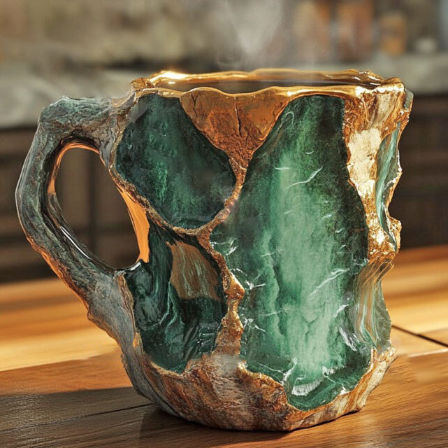 Insulated Mineral Crystal Glass Coffee Mug – Grünes Erz