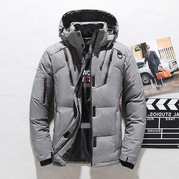 Insulated Zip-Up Jacket, Thick Winter Coat with Removable Hood for Men in Sizes M to 5XL