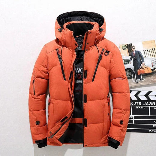Insulated Zip-Up Jacket, Thick Winter Coat with Removable Hood for Men in Sizes M to 5XL