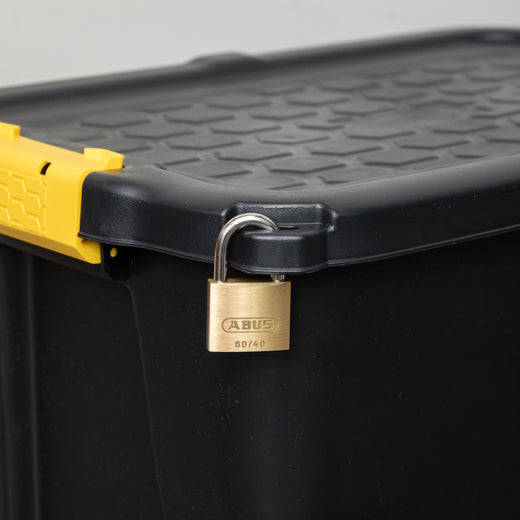 Heavy Duty Storage Bins with Lids, 60L Lockable Stackable Storage Tote