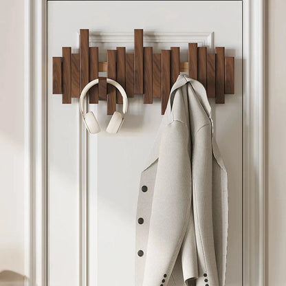 Piano-Style Coat Rack, Walnut/Beech Wood