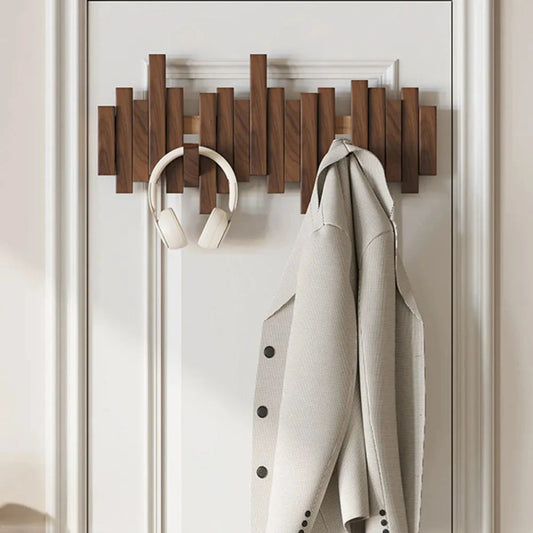 Piano-Style Coat Rack, Walnut/Beech Wood
