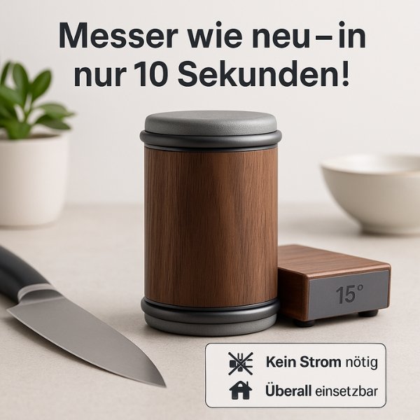 Rolling Knife Sharpener, Diamond Disc Sharpening Kit for Kitchen, Santoku & Hunting Knives