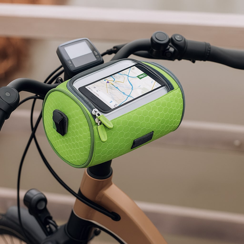 Waterproof Bike Handlebar Bag with Touchscreen Window