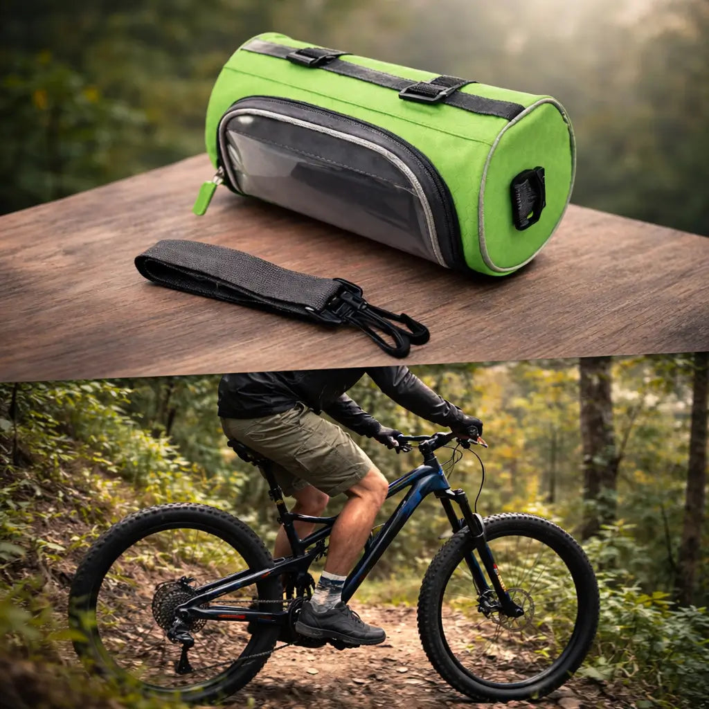 Waterproof Bike Handlebar Bag with Touchscreen Window