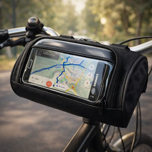 Waterproof Bike Handlebar Bag with Touchscreen Window