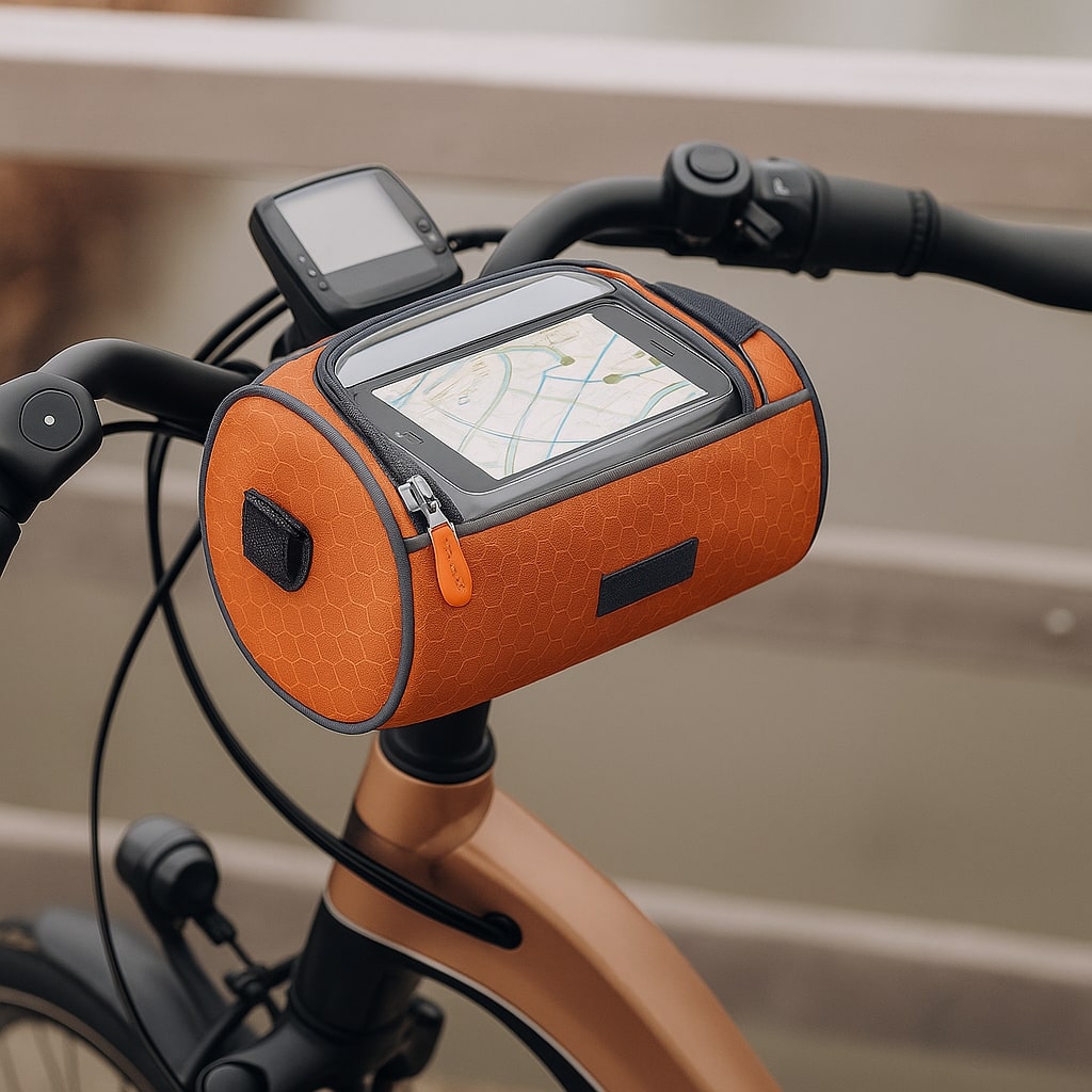 Waterproof Bike Handlebar Bag with Touchscreen Window