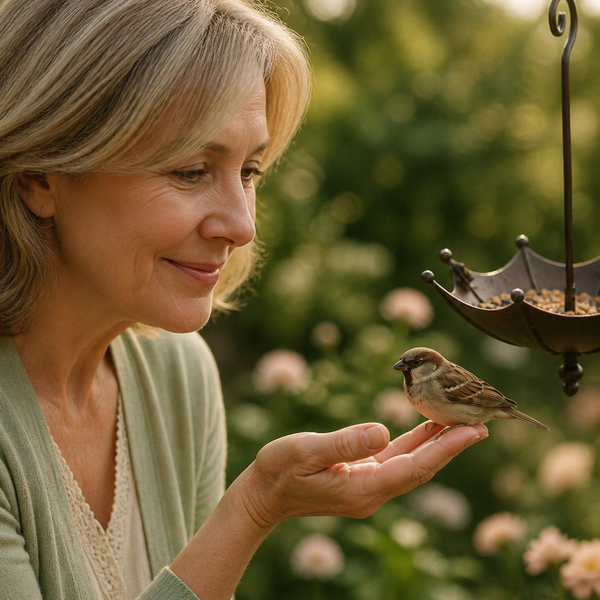 Hanging Umbrella Bird Feeder & Bird Bath, Rust-Resistant Antique Bronze Garden Decor