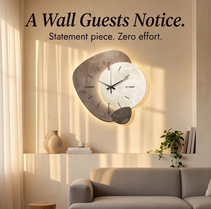 Moon-Lit Wall Clock with Warm Backlight