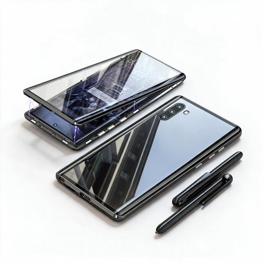 Magnetic Phone Case with Tempered Glass for Samsung Galaxy S20-S23 & Note