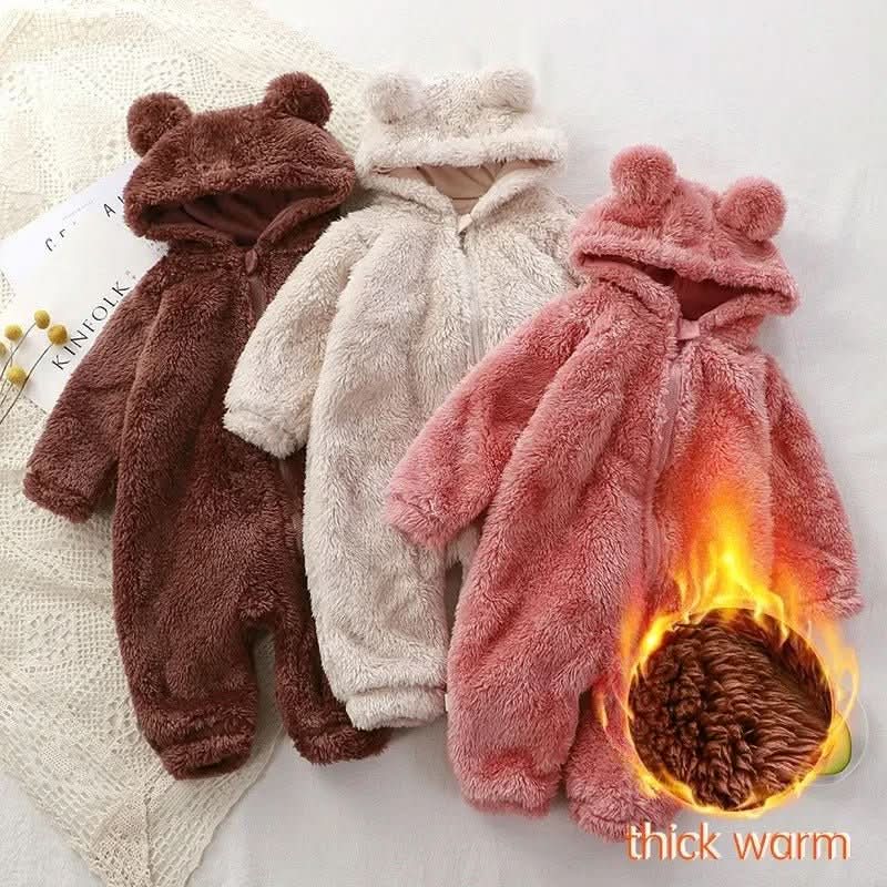 CozyCub Flannel Romper Fluffy Winter