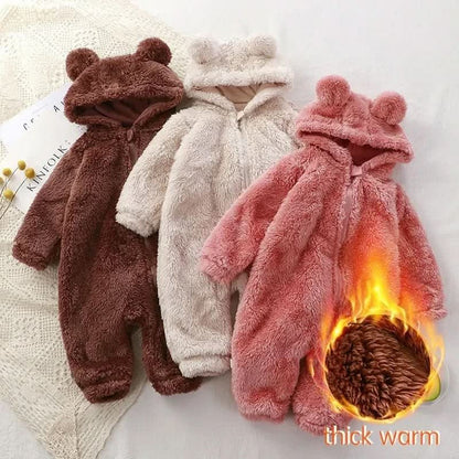 CozyCub Flannel Romper Fluffy Winter