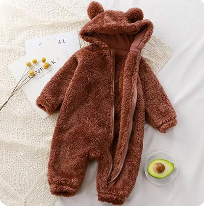 CozyCub Flannel Romper Fluffy Winter