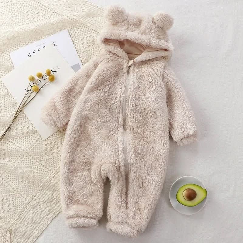 CozyCub Flannel Romper Fluffy Winter
