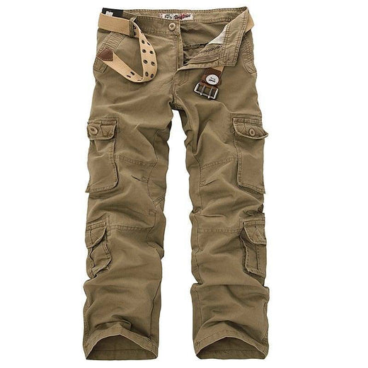 Men's Cargo Pants, Lightweight Breathable Cotton Outdoor Trousers with Multiple Pockets