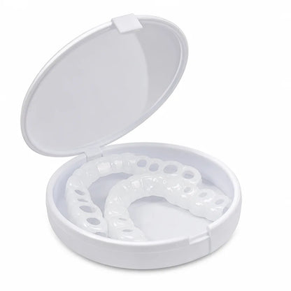 Micro Thin Snap On Veneers, Adjustable Fit Upper & Lower Cosmetic Veneer Set with Easy Clean Design