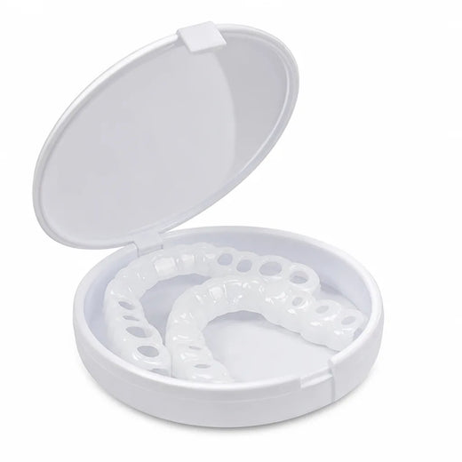 Micro Thin Snap On Veneers, Adjustable Fit Upper & Lower Cosmetic Veneer Set with Easy Clean Design