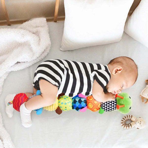 Musical Caterpillar Baby Toy, Soft Sensory Plush with Rattle Sounds & Textures from Birth