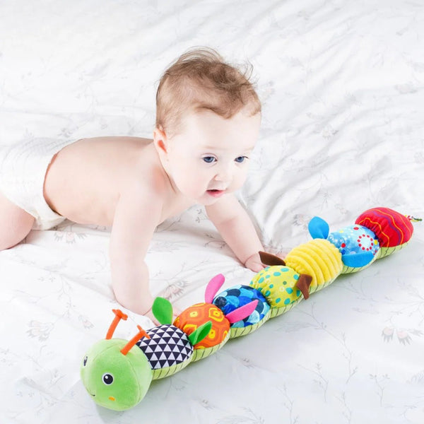 Musical Caterpillar Baby Toy, Soft Sensory Plush with Rattle Sounds & Textures from Birth