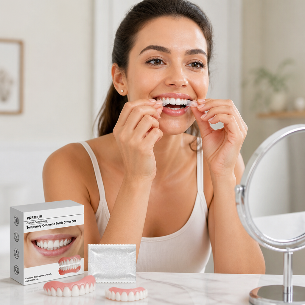 Natural Look Removable Veneers, Cosmetic Upper & Lower Veneer Set Designed for Easy On and Off Wear – photo 3