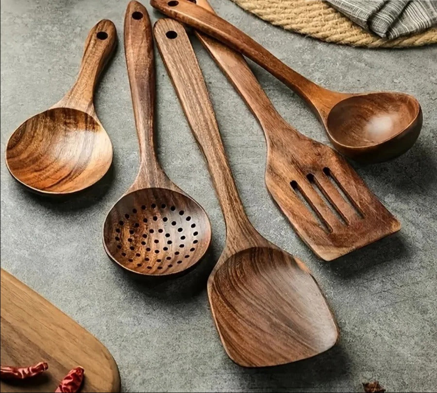 Teak Kitchen Utensil Set