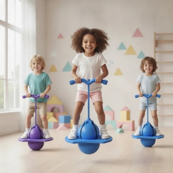 Hopper Ball for Kids & Adults, Balance Jumping Ball with Non-Slip Platform & Adjustable Handle
