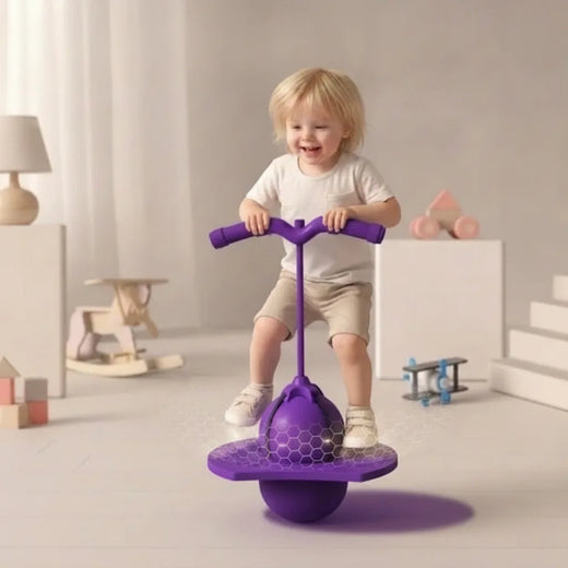 Hopper Ball for Kids & Adults, Balance Jumping Ball with Non-Slip Platform & Adjustable Handle