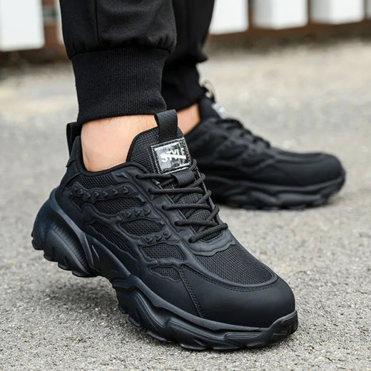 Steel Toe Work Sneakers, Puncture Resistant Safety Shoes with Breathable Lining & Flexible Sole