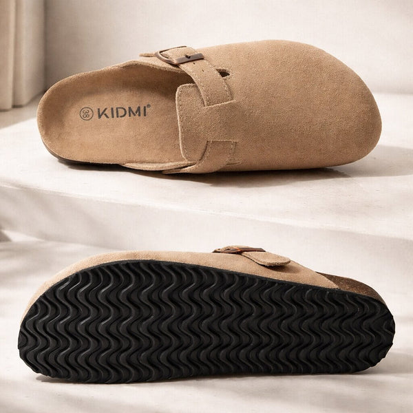 Orthopedic Slippers, Cork Footbed House Slippers with Adjustable Buckle for Women & Men