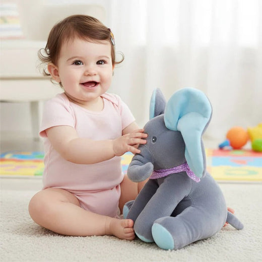 Peekaboo Elephant Toy, Interactive Singing Plush for Babies & Toddlers with Moving Ears