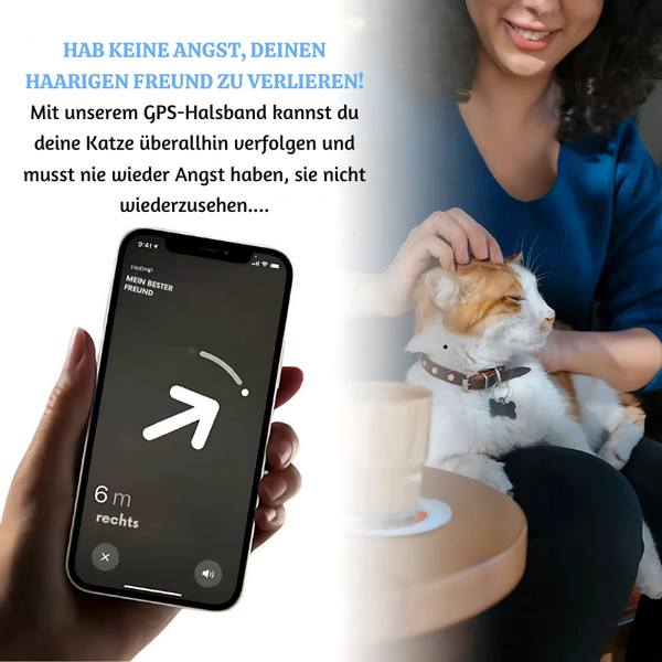 Pet GPS Tracker Collar, Real-Time Tracking Waterproof Nylon Collar for Dogs & Cats, No Subscription