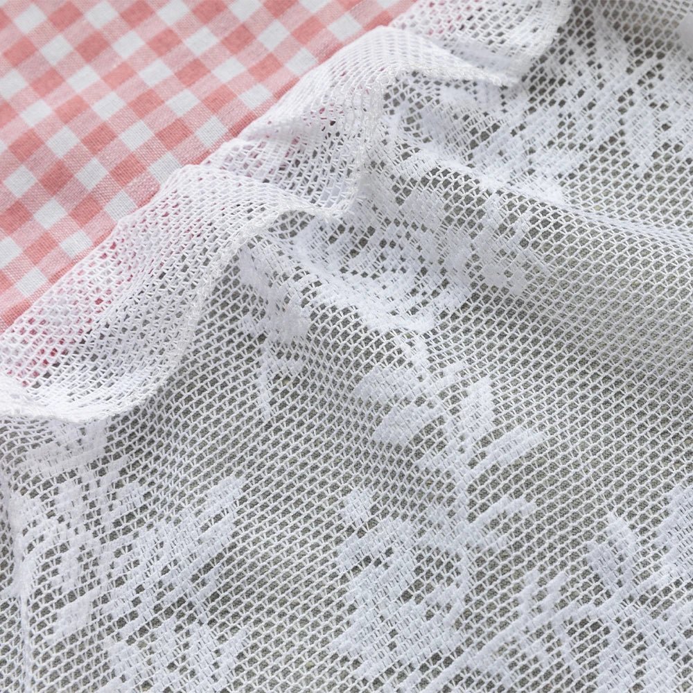 PLAIDELLA Checkered Lace Half-Window Curtain