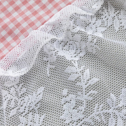 PLAIDELLA Checkered Lace Half-Window Curtain