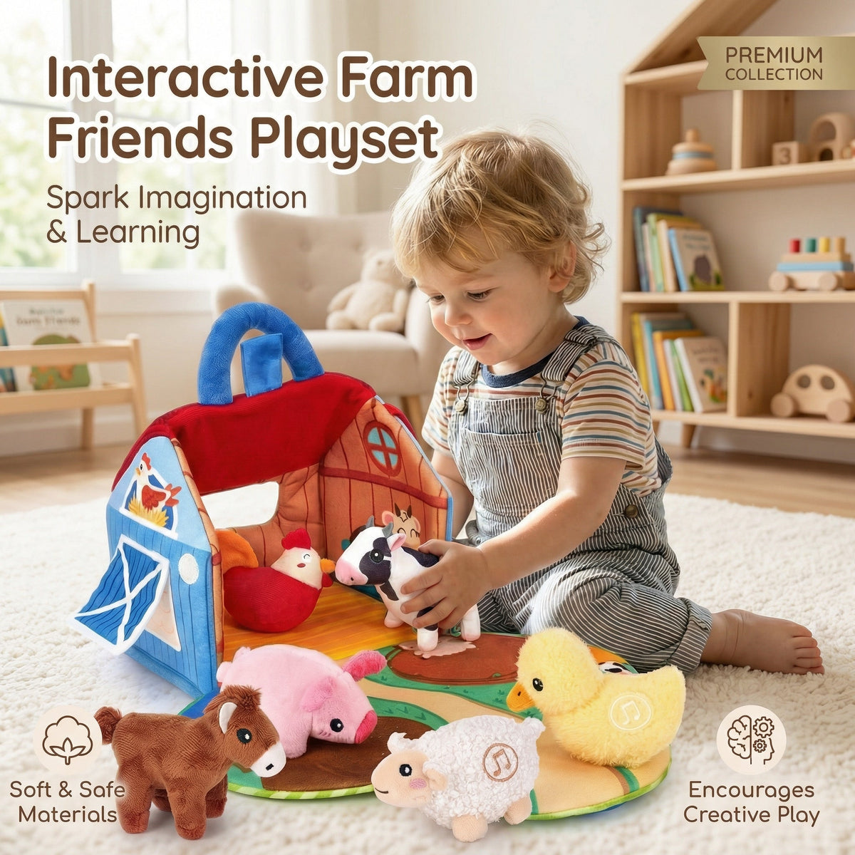 Plush Farm Animals Set