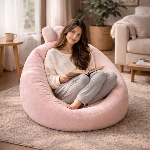 Plush Floor Chair, Soft Animal Lounger Seat with Non-Slip Base for Reading & Relaxing