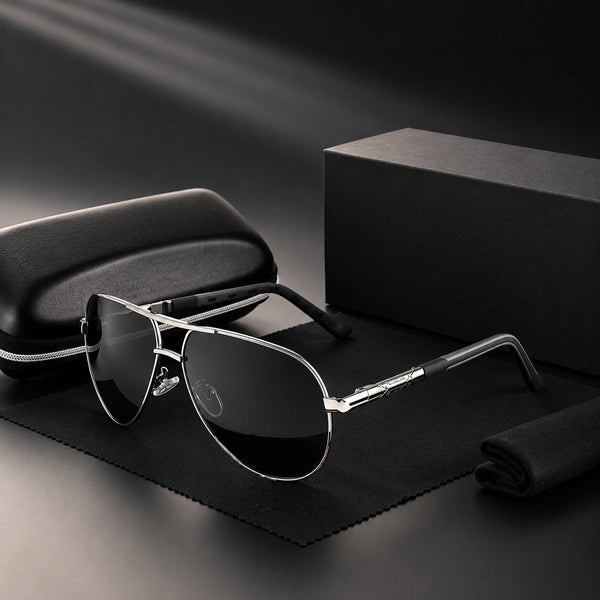 Polarized Aviator Sunglasses for Men, UV400 Metal Frame Pilot Sunglasses for Driving & Travel