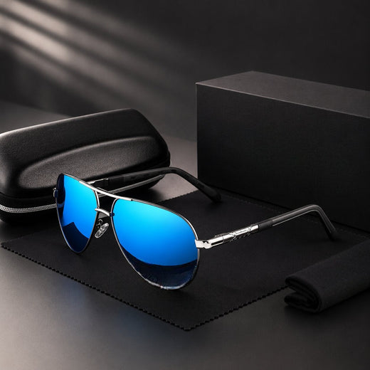 Polarized Aviator Sunglasses for Men, UV400 Metal Frame Pilot Sunglasses for Driving & Travel