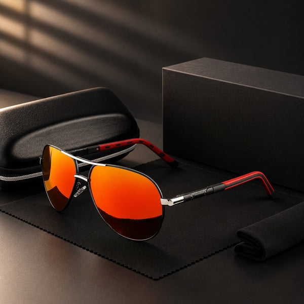 Polarized Aviator Sunglasses for Men, UV400 Metal Frame Pilot Sunglasses for Driving & Travel