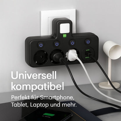 Power Strip with 3 Outlets, USB and Switch