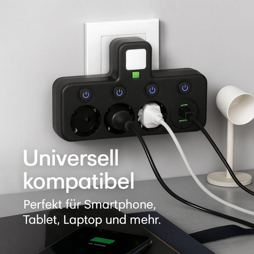 Power Strip, 3 Outlet Surge Protector with USB & USB-C Ports and Switch