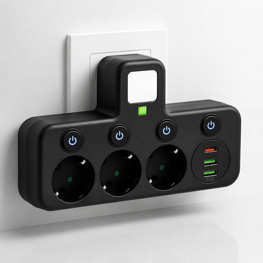 Power Strip, 3 Outlet Surge Protector with USB & USB-C Ports and Switch