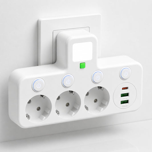Power Strip with 3 Outlets, USB and Switch