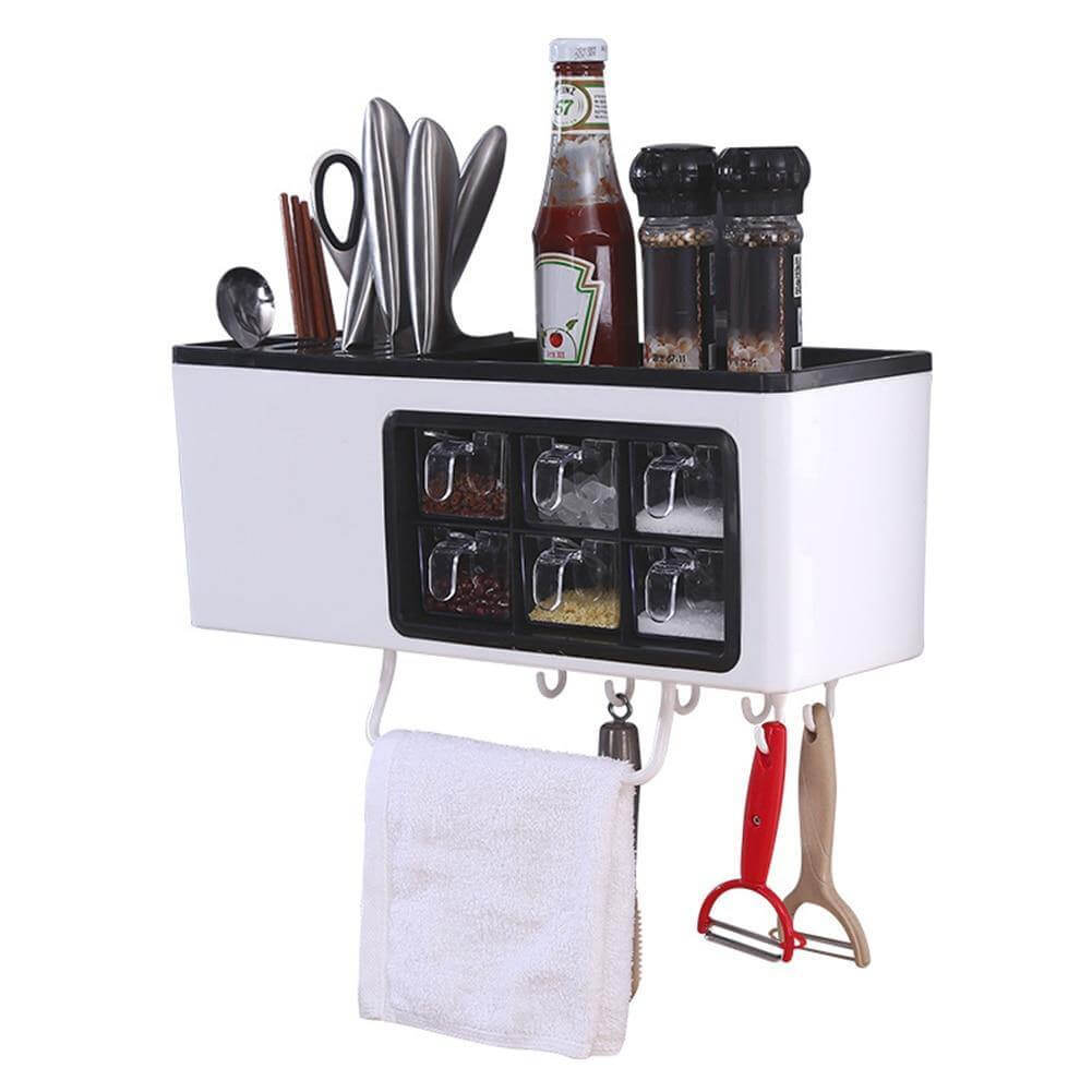 Spice Rack Organizer, Kitchen Seasoning Shelf with Phone Holder